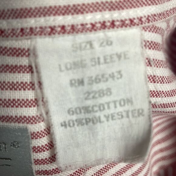 VanHeusen for Her Womens Striped Button Up Dress Shirt Pink White Size 26 - Picture 7 of 9